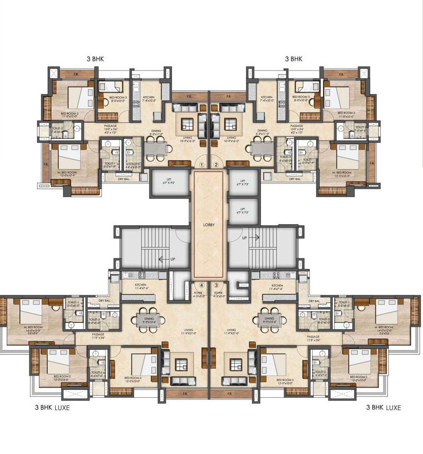 Kanakia Powai 1bhk Floor Plans